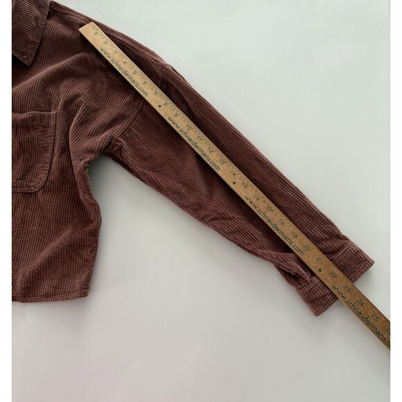 American Eagle Cropped Corduroy Shacket Shirt Jacket Boxy Oversized Size S - Picture 12 of 16